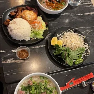Pho combo with beef and meatballs