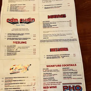 sushi and sashimi, menu