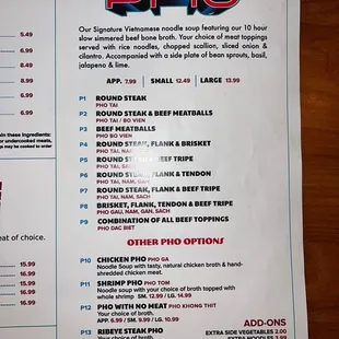 menu