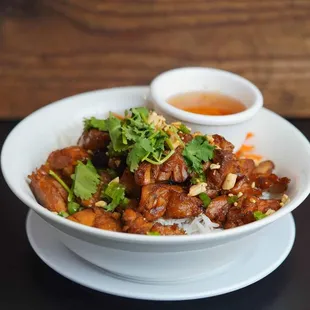 a bowl of food