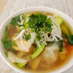 Vegan pho with vegan broth