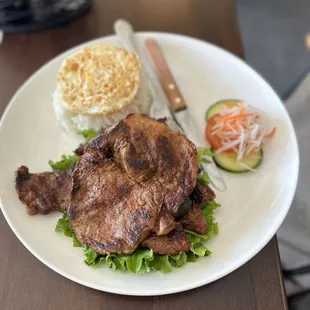 a plate of food on a table
