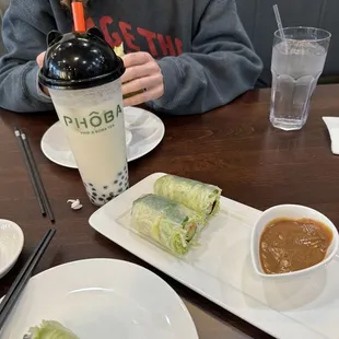 Summer Spring Rolls and Classic Milk Tea