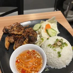 a plate of food on a table