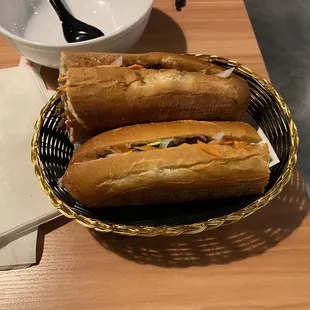 Beef banh mi that was basically an entire loaf of French bread.