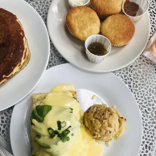 Eggs Benedict &amp; corn bread