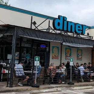 Exterior of Diner with exterior seating