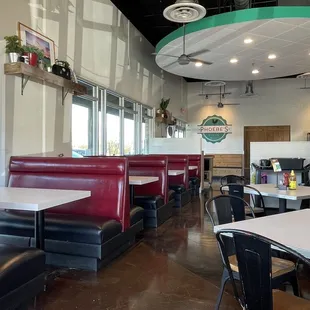 Dining area facing entrance