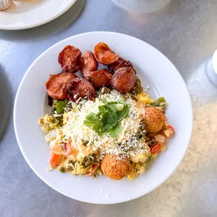 Migas with chorizo