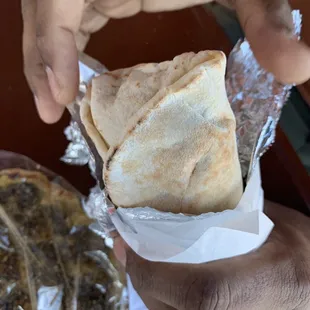 Falafel special and Zata&apos;ar special in the background