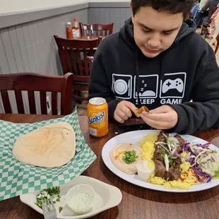 Beef kabobs and appetizers that I can't spell that are already consumed in this picture...lol