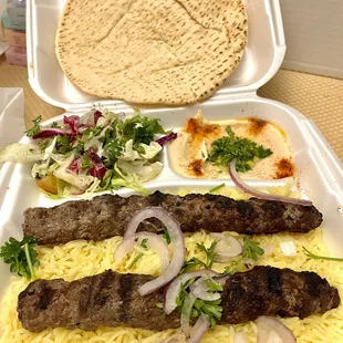 Kofta kebab plate