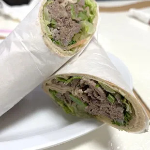 Beef shawarma wrap