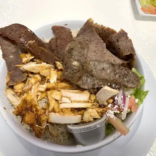 Combination  Gyro &amp; Chicken Shawarma