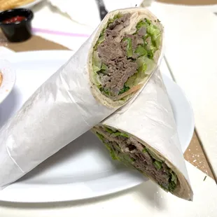 Beef shawarma wrap