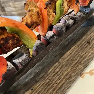 Meat over charcoals