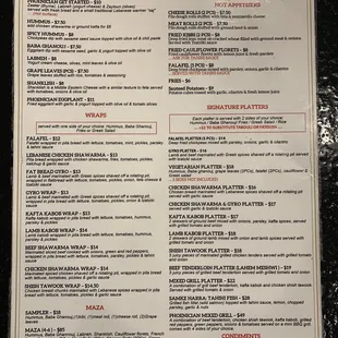Menu Front