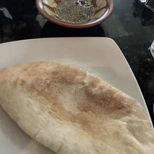 Free pita bread and oil dip