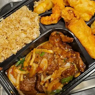 Mongolian beef bento box