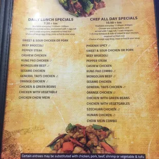 menu