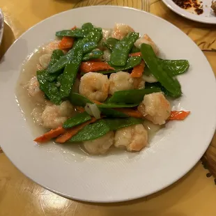 Shrimp Snow Pea Pods with Water Chestnuts Dinner