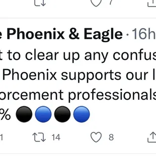 Tweet from the official account of the bar