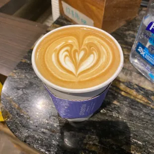 a cup of coffee on a table