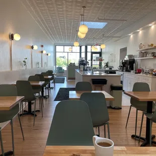 the interior of a coffee shop