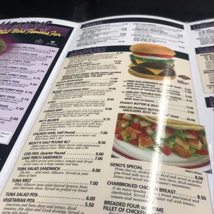 a menu for a fast food restaurant