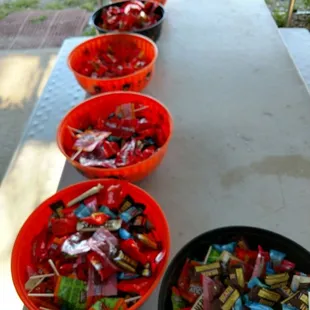 Candy in every table at home show for everyone!!!