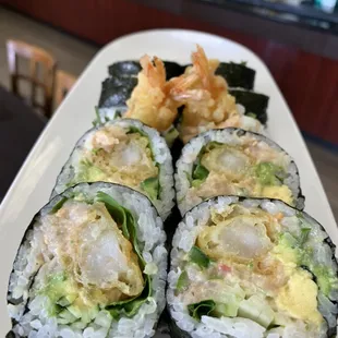 Hamachi Ebi roll.