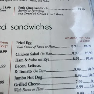 Big menu with lots of choices