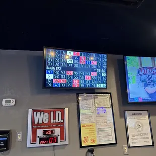 menus on the wall
