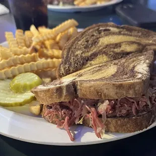 Rueben w/ Crinkle fries.