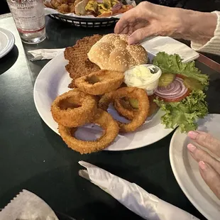 Pork tenderloin with onion rings (better than their petals)