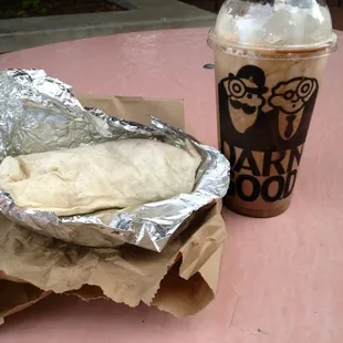 Breakfast burritos will fill me up all day. Yummy blended coffee...