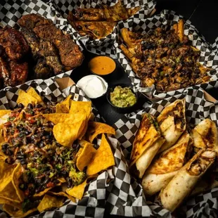 a variety of mexican food