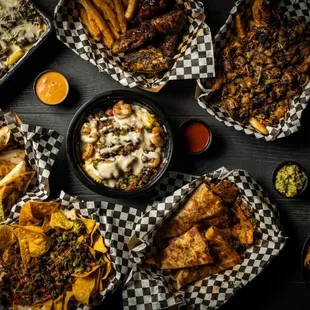 a spread of mexican food