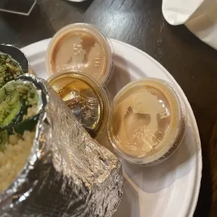 Shrimp burrito with sweet sauce