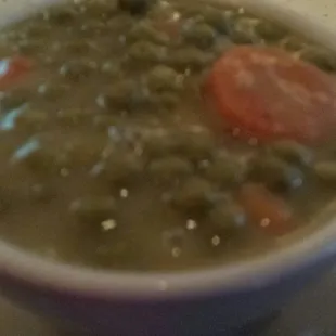 Tasty, creamy pea soup- perfect comfort food!