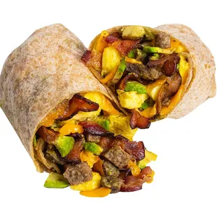 BYO Breakfast Burrito - Bacon, Sausage, Eggs, Cheese and Avocado