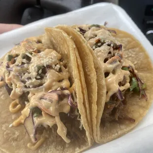 Korean beef tacos. Always perfect, I get them every time. I love this place.