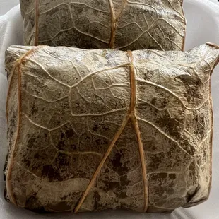 Sticky rice in lotus leaves