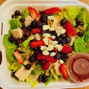 490 calories - mixed berry salad $10.99