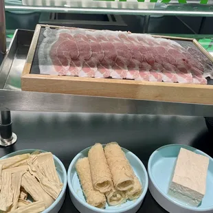 Top: thin pork slices