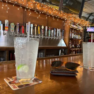 Roomy seating at the bar. Several taps to choose from.