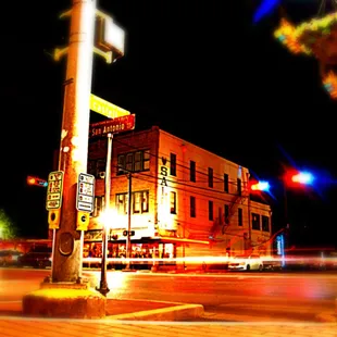 a street corner at night