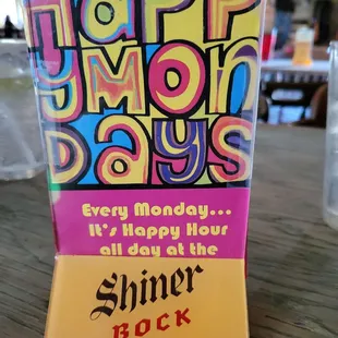 Every Monday HH all day