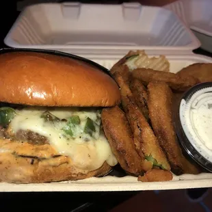 Wrath burger with fried zucchini