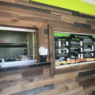 Ordering window with current menu